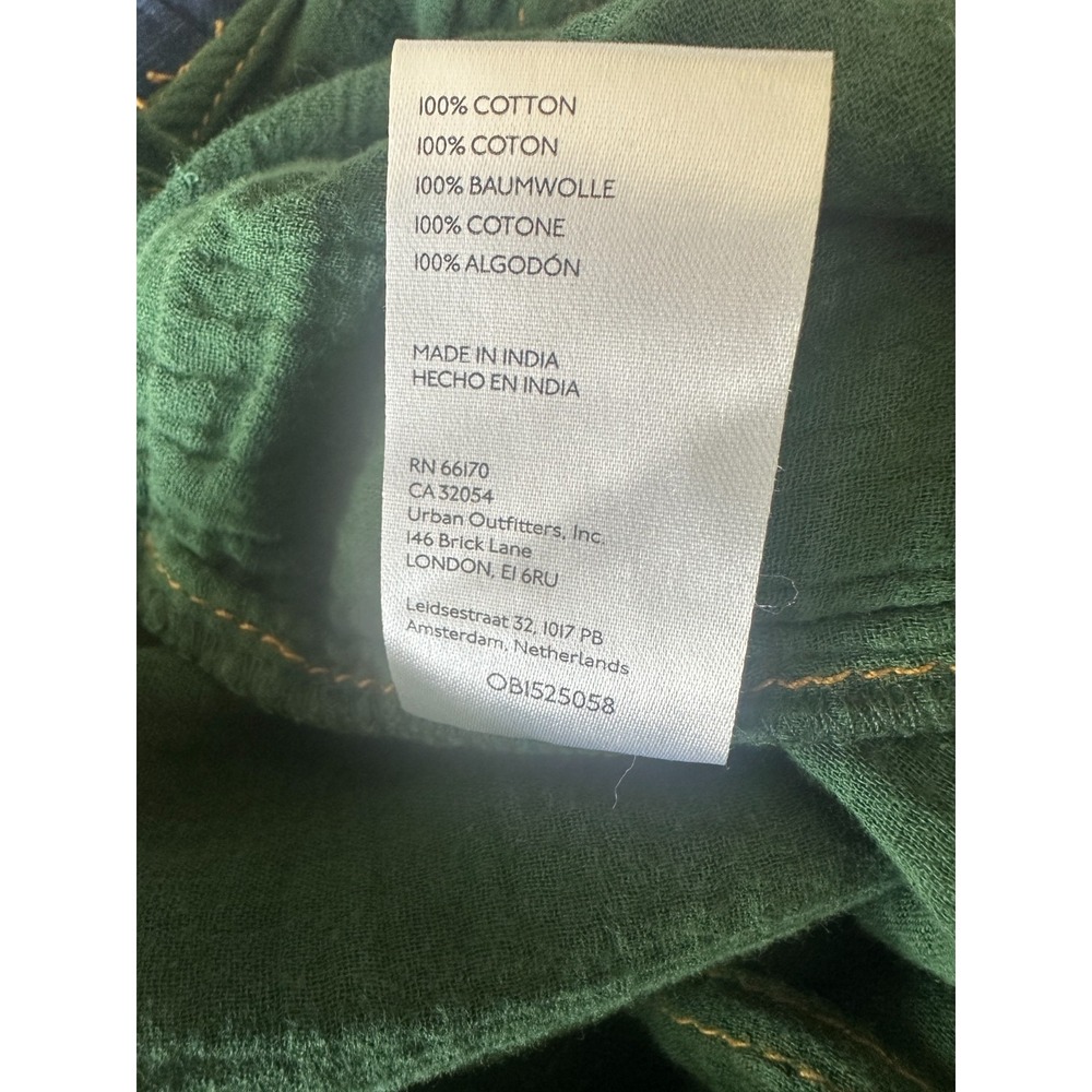 Urban Outfitters Tina Textured Gauze Jumpsuit Green Wide Leg One Piece Medium - Picture 7 of 16
